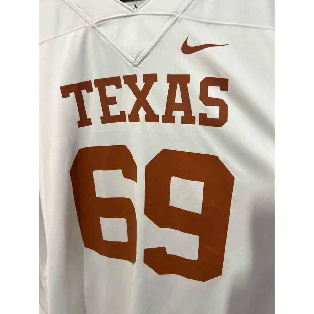 NICE Nike Texas Longhorns #69 Football Jersey Mens XXL White Burnt Orange